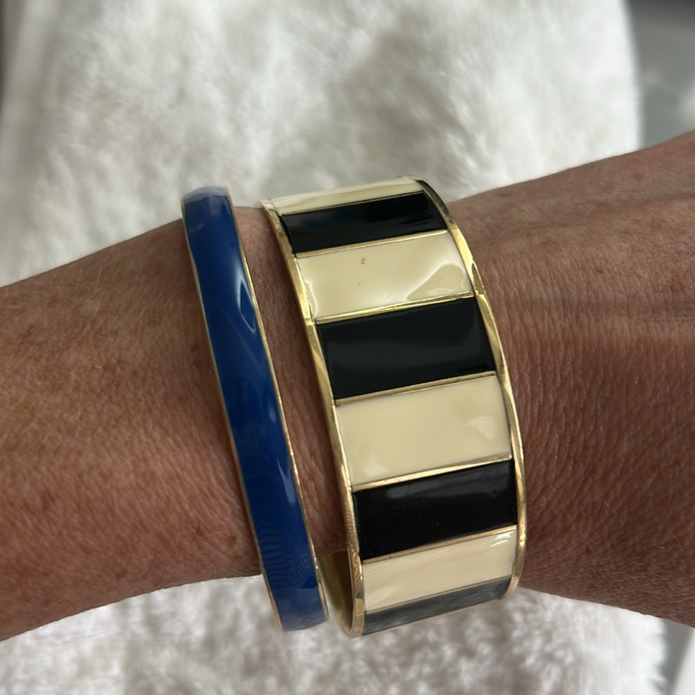 J Crew Gold Enamel Bangle Set - Picture 2 of 4